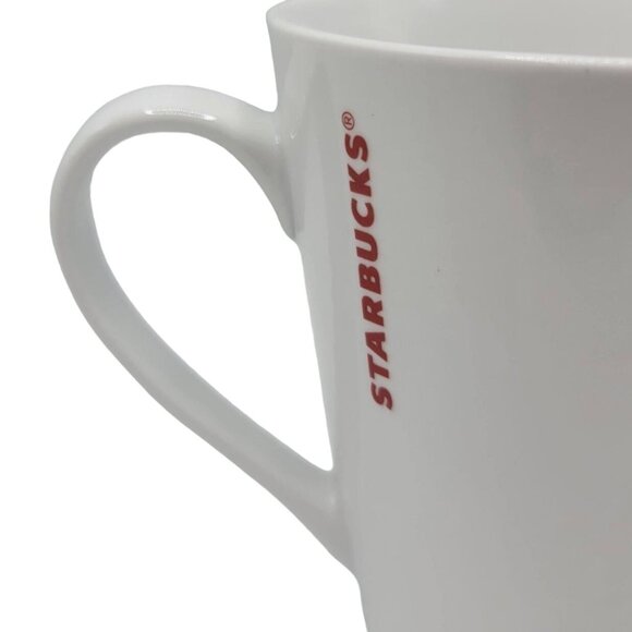 2/$15 Starbucks Heart Mug White 13oz Red Arrow Spell Out Logo Valentine's 2014 - Picture 5 of 10